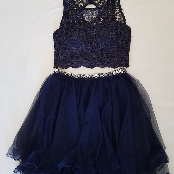 Dark Blue 2-piece Dress - Picture 2 of 2